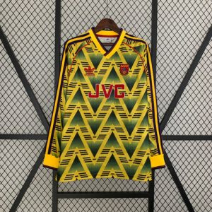 Retro fotballdrakter Langermet Arsenal Bortedrakt Adidas 1991-93